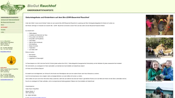 Website Screenshot: Sonja und Volker Rauch Höphffner Unsere Biobetriebe - KINDERGEBURTSTAGSFESTE – Rauchhof - Date: 2023-06-15 16:02:34