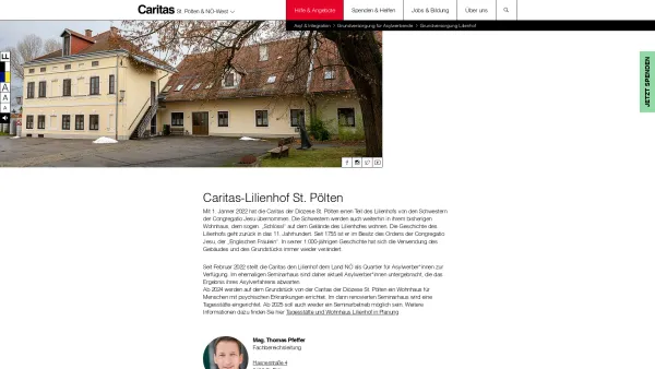 Website Screenshot: Maria Ward Haus Lilienhof - Grundversorgung Lilienhof : Caritas St. Pölten - Date: 2023-06-23 12:06:06