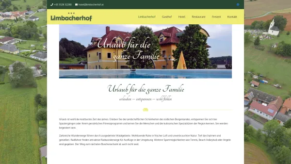 Website Screenshot: Gasthof Aussen - Limbacherhof Familie Kroboth | Gasthof – Hotel – Restaurant – Urlaub für die ganze Familie in der Thermenregion Südburgenland - Date: 2023-06-23 12:06:06