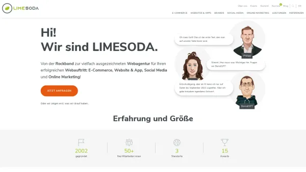 Website Screenshot: LIMESODA Interactive Marketing GmbH, - Webagentur LIMESODA | Die beste Agentur für Webprojekte! - Date: 2023-06-26 10:26:33