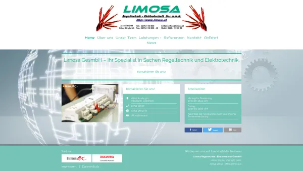 Website Screenshot: Limosa Elektrogesellschaft mbH - Limosa Regeltechnik – Elektrotechnik GesmbH | Hürm | Infrarotheizung - Date: 2023-06-23 12:06:06