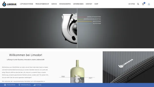 Website Screenshot: LIMOT Elektromotorenbaugesellschaft m.b.H. Co. KG - LIMODOR - Lüfter / Entlüfter / Lüftungsgeräte Hersteller | Limodor - Date: 2023-06-15 16:02:34