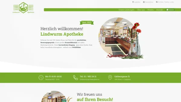 Website Screenshot: Lindwurm Apotheke - Lindwurm Apotheke | 1150 Wien | 1150 Wien, Gablenzgasse 31 - Date: 2023-06-23 12:06:06