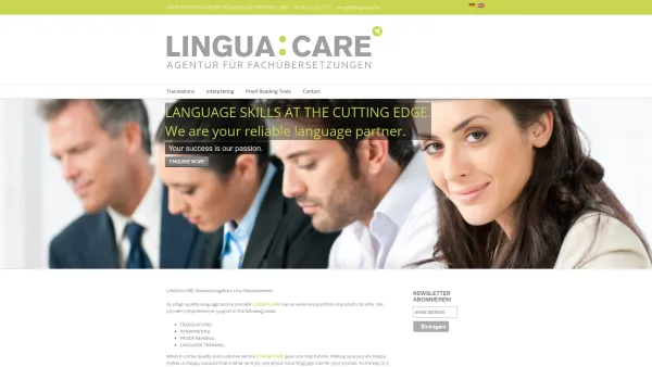 Website Screenshot: LINGUA CARE Agentur für Sprachen - Home - Lingua Care - Übersetzungsbüro Linz - Übersetzung Linz - Übersetzer Linz - Oberösterreich - Date: 2023-06-15 16:02:34