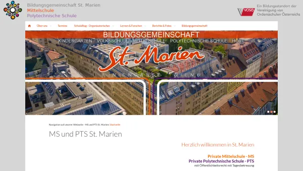 Website Screenshot: Private Neue Mittelschule St. Marien - MS und PTS - Privatschule Liniengasse - Wien - Date: 2023-06-14 10:46:46