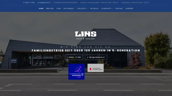Website Screenshot: Lins dach & fassade GmbH - Dachdecker in Feldkirch und Bludenz﻿ | Lins dach & fassade - Date: 2023-06-23 12:06:06