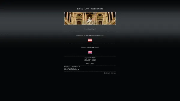 Website Screenshot: LINTL KORNFEIND THALHAMMER - Lintl-Law > Willkommen/Welcome - Date: 2023-06-23 12:06:06