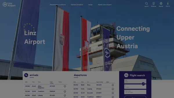Website Screenshot: Flughafen Linz W3 - The Upper Austrian „gateway to the world” | Linz Airport - Date: 2023-06-15 16:02:34
