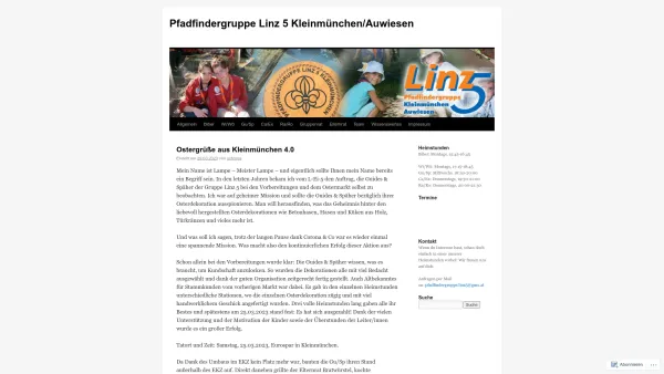Website Screenshot: Pfadfindergruppe Linz 5 Kleinmünchen/Auwiesen - Pfadfindergruppe Linz 5 Kleinmünchen/Auwiesen - Date: 2023-06-15 16:02:34