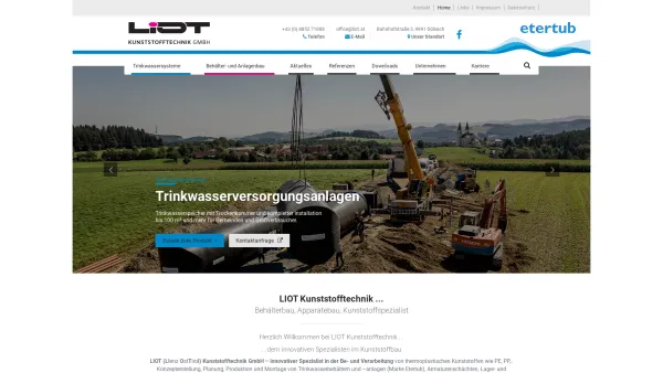 Website Screenshot: LIOT Kunststoff und Rohrleitungsbau - Etertub - Date: 2023-06-23 12:06:07