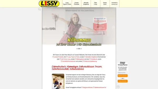 Website Screenshot: Anton Lissy Gesellschaft A. Lissy GmbH - Lissy - Willkommen bei Ihrer Nummer 1 für Einbruchsschutz - Date: 2023-06-23 12:06:09