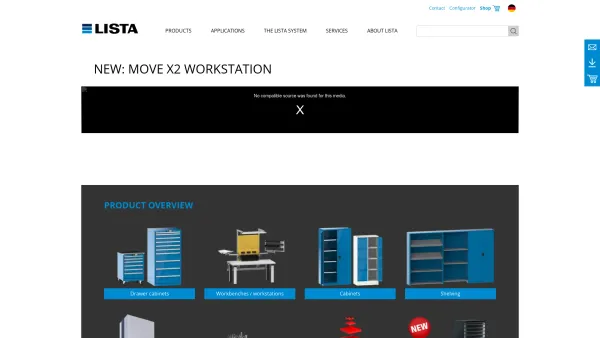 Website Screenshot: Lista Seiten - LISTA - Workspace and storage equipment - Date: 2023-06-23 12:06:09