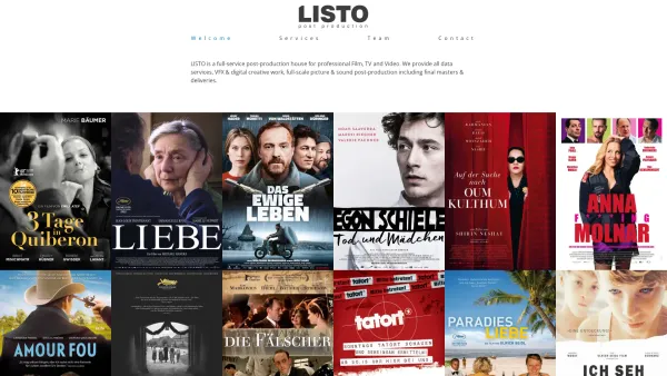Website Screenshot: LISTO Videofilm GesmbH - LISTO post production - Date: 2023-06-23 12:06:09