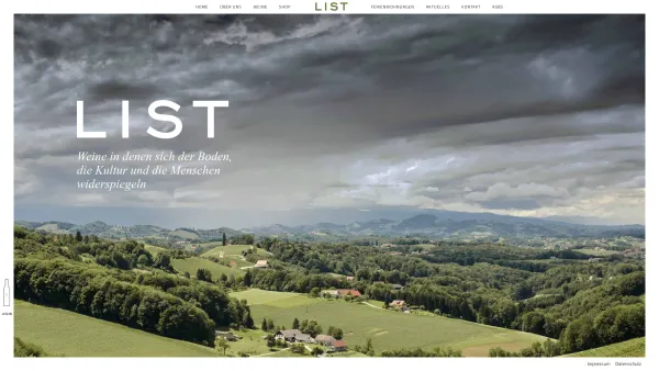 Website Screenshot: www.listwein.at - Home - Weinbau List - Date: 2023-06-23 12:06:09