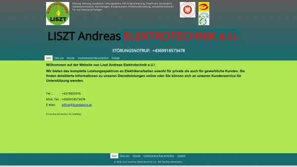 Website Screenshot: Liszt Andreas Elektrotechnik - Start - Liszt Andreas Elektrotechnik e.U. - Date: 2023-06-14 10:43:33