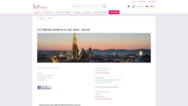 Website Screenshot: LIT Verlag Münster-Hamburg-Berlin-Wien-London - Wien | Der Verlag | LIT Verlag - Date: 2023-06-23 12:06:09