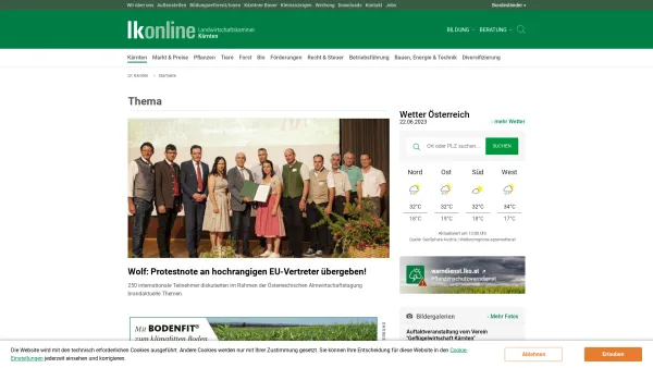 Website Screenshot: Landwirtschaftskammer Kärnten - Startseite | LK Kärnten - Date: 2023-06-23 12:06:09