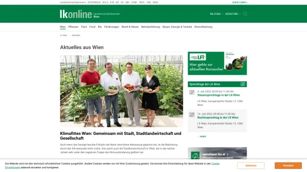 Website Screenshot: Wiener Landwirtschaftskammer Wien - Startseite | LK Wien - Date: 2023-06-23 12:06:09