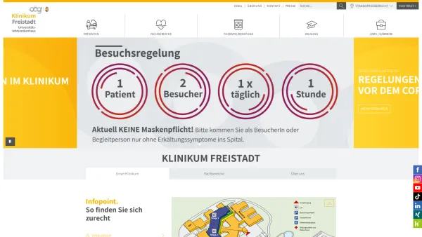 Website Screenshot: Allgemeines öffentliches Landeskrankenhaus LKH Freistadt - Klinikum Freistadt - ooeg.at - Date: 2023-06-14 10:43:33