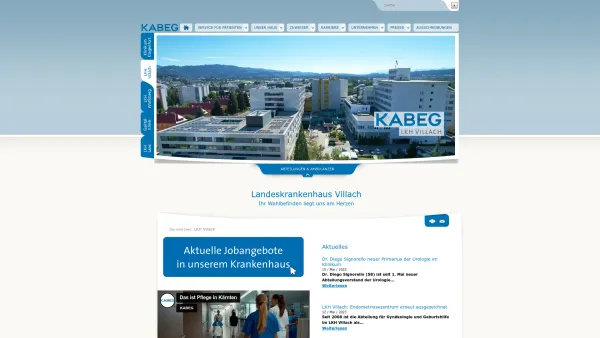 Website Screenshot: Landeskrankenhaus Villach - KABEG LKH Villach - Date: 2023-06-14 10:43:33