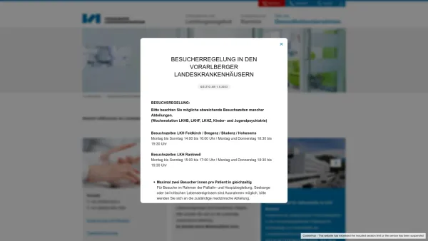 Website Screenshot: Landeskrankenhaus Bludenz Portal - Landeskrankenhaus Bludenz - Vorarlberger Landeskrankenhäuser - Date: 2023-06-23 12:06:09
