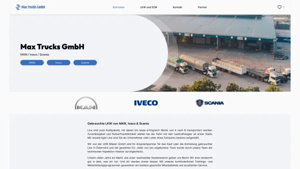 Website Screenshot: LKW Verleih Wien - Kauf gebrauchter Scania, Iveco, Man LKW in Wien - neue und gebrauchte LKW - Date: 2023-06-23 12:06:09
