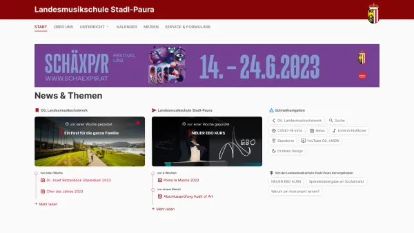 Website Screenshot: Landesmusikschule Stadl-Paura - Home - LMS Stadl-Paura - Date: 2023-06-23 12:06:10