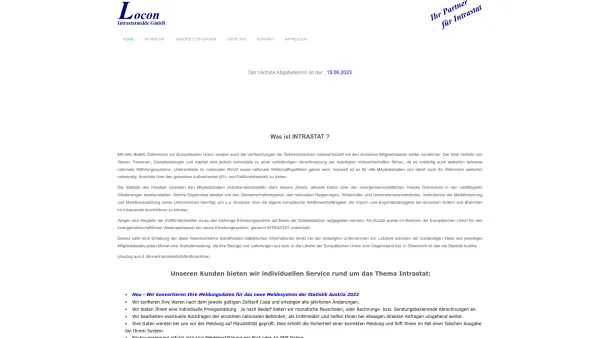 Website Screenshot: Locon Intrastatmelde GmbH - Locon Intrastatmelde GmbH - Home - Date: 2023-06-23 12:06:12
