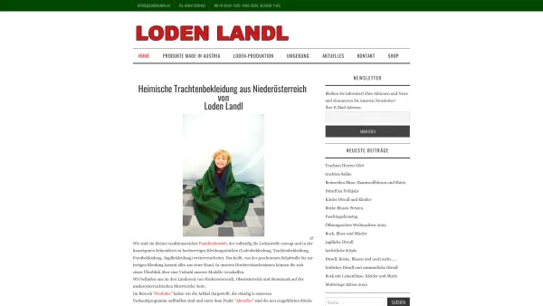 Website Screenshot: LODEN-LANDL - Loden Landl - heimische Loden, Trachtenbekleidung, Jagdbekleidung - Date: 2023-06-23 12:06:12