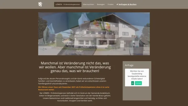 Website Screenshot: Gasthof Löwen Andelsbuch - Gasthof Pension Löwen Andelsbuch, Gasthaus im Bregenzerwald, Andelsbuch - Der Löwen - Date: 2023-06-23 12:06:12