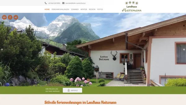 Website Screenshot: Haus Haitzmann - Familienurlaub - Ferienwohnung Lofer-Saalachtal - Landhaus Haitzmann - Date: 2023-06-23 12:06:12