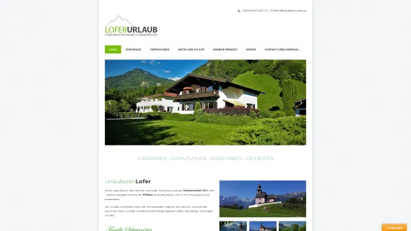 Website Screenshot: Ferienwohnung www.loferurlaub.at - Urlaub in Lofer Ferienhaus , Ferienwohnungen , appartments in Lofer | Fam. Schweinöster - Date: 2023-06-23 12:06:12