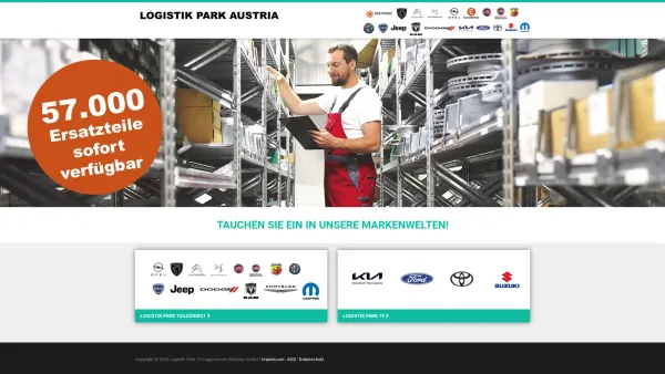 Website Screenshot: Logistik Park 19 - Logistik Park Austria - Über 57.000 Ersatzteile finden! - Date: 2023-06-15 16:02:34