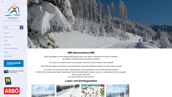 Website Screenshot: Tourismusverband Pittental Tourismuregion Niederösterreich Süd - Startseite - loipeninfo.at % - Date: 2023-06-23 12:06:12