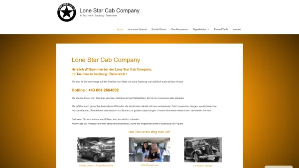 Website Screenshot: Taxi Salzburg Lone Star Cab Company Salzburg Taxi Mietwagen und Limousinen Service - Lone Star Cab Company – Ihr Taxi hier in Salzburg / Österreich! - Date: 2023-06-23 12:06:12