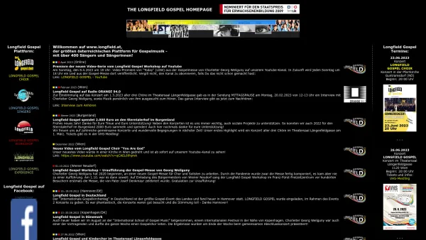 Website Screenshot: THE LONGFIELD GOSPEL CHOIR SINGERS WORKSHOP - THE LONGFIELD GOSPEL CHOIR, SINGERS & WORKSHOP - Homepage - Date: 2023-06-23 12:06:15