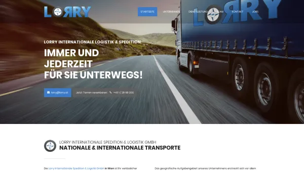 Website Screenshot: Lorry Internationale Spedition und Logistik GmbH - Transporte in Österreich & ganz Europa | Spedition in Wien - Date: 2023-06-23 12:06:15