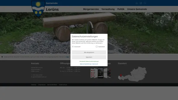 Website Screenshot: Gemeindeamt Webseite der Gemeinde Lorüns - Gemeinde Lorüns - Startseite - Date: 2023-06-23 12:06:15