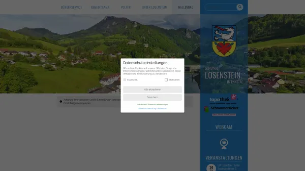 Website Screenshot: Gemeindeamt Gemeinde Losenstein - Gemeinde Losenstein - Startseite - Date: 2023-06-23 12:06:15