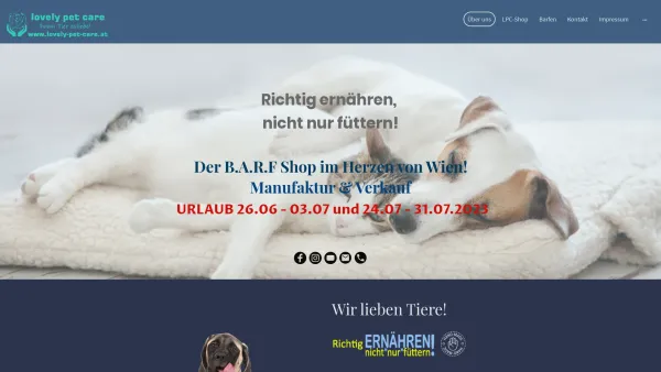 Website Screenshot: lovely-pet-care - Barf Shop und Manufaktur für Hunde-Katzenfutter - Date: 2023-06-15 16:02:34
