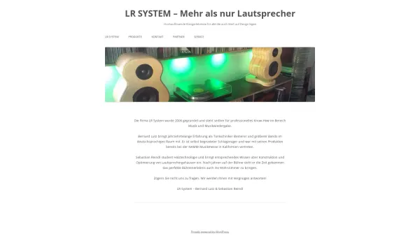 Website Screenshot: LR System - LR SYSTEM – Mehr als nur Lautsprecher | Hochauflösende Klangerlebnisse für alle die auch Wert auf Design legen - Date: 2023-06-15 16:02:34