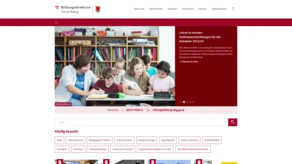 Website Screenshot: Landesschulrat für Vorarlberg Schulverwaltung Vorarlberg - Bildungsdirektion Vorarlberg , Bildungsdirektion Vorarlberg - Date: 2023-06-23 12:06:15