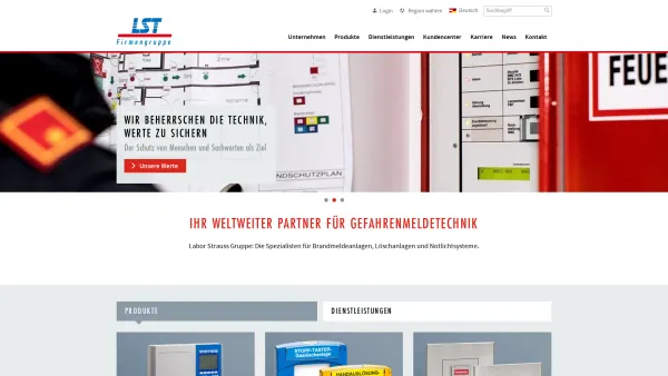 Website Screenshot: The corporate website of Labor Strauss Sicherungsanlagenbau GmbH - Labor Strauss Gruppe: Labor Strauss Gruppe - Date: 2023-06-23 12:06:15