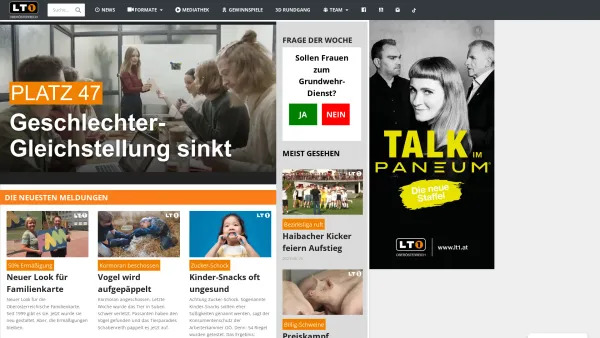 Website Screenshot: Privatfernsehen LT1 Privat-TV Linz - LT1 – Oberösterreichs größter Privatsender - Date: 2023-06-23 12:06:15