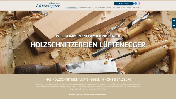 Website Screenshot: Ars Lüftenegger - Holzschnitzerei Lüftenegger in Hof bei Salzburg - Date: 2023-06-23 12:06:16