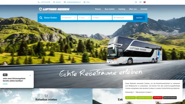 Website Screenshot: Lüftner Touristik GmbH - Lüftner Reisen Tirol | Urlaub | Busreisen | Busvermietung : Lüftner Reisen - Date: 2023-06-15 16:02:34
