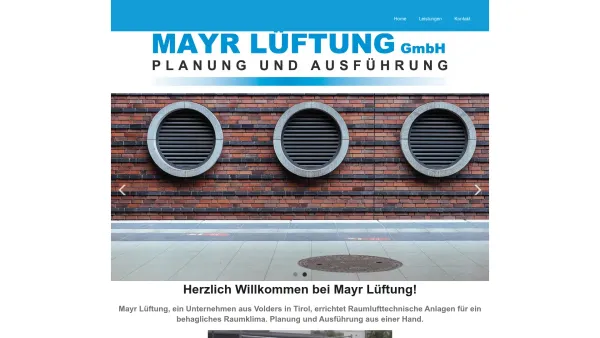 Website Screenshot: Lüftungsspenglerei Mayr - Mayr Lüftung - Date: 2023-06-23 12:06:18