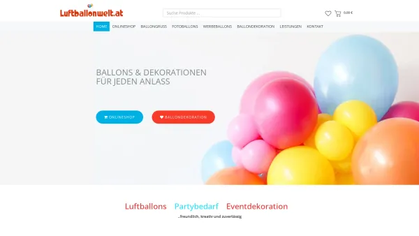 Website Screenshot: Luftballonwelt.at - Luftballons | Werbeballons | Ballondekoration ➤ Luftballonwelt.at - Date: 2023-06-26 10:26:33