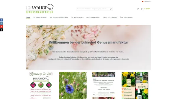 Website Screenshot: Lukashof - Geschenke für Genießer - Lukashof Genussmanufaktur - Date: 2023-06-23 12:06:18