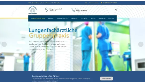 Website Screenshot: www.lungenspezialist.at Lungenheilkunde und Bronchialheilkunde Dr. Zehetner und Dr. Obermair - Lungenzentrum Wien - Lungenfachärztliche Gruppenpraxis - Date: 2023-06-23 12:06:18